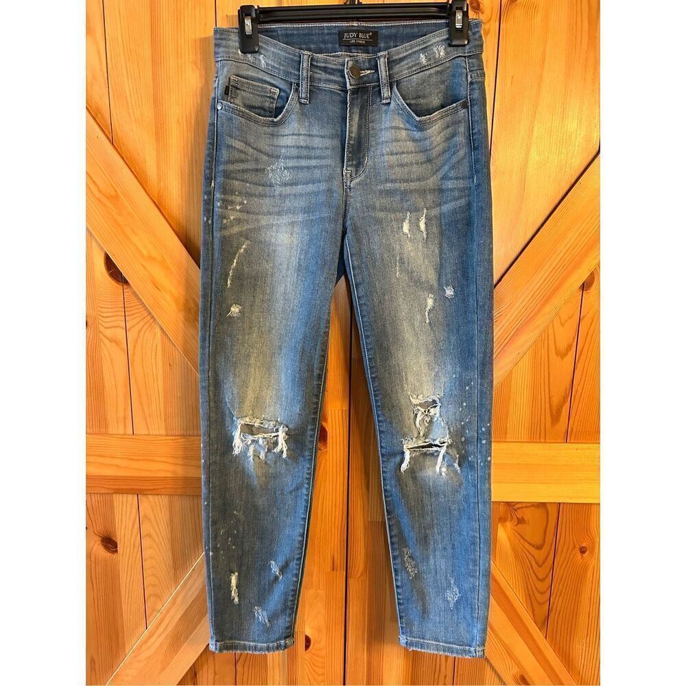 Judy Blue jeans relaxed fit 5/27 distressed ripped stretchy (0616)